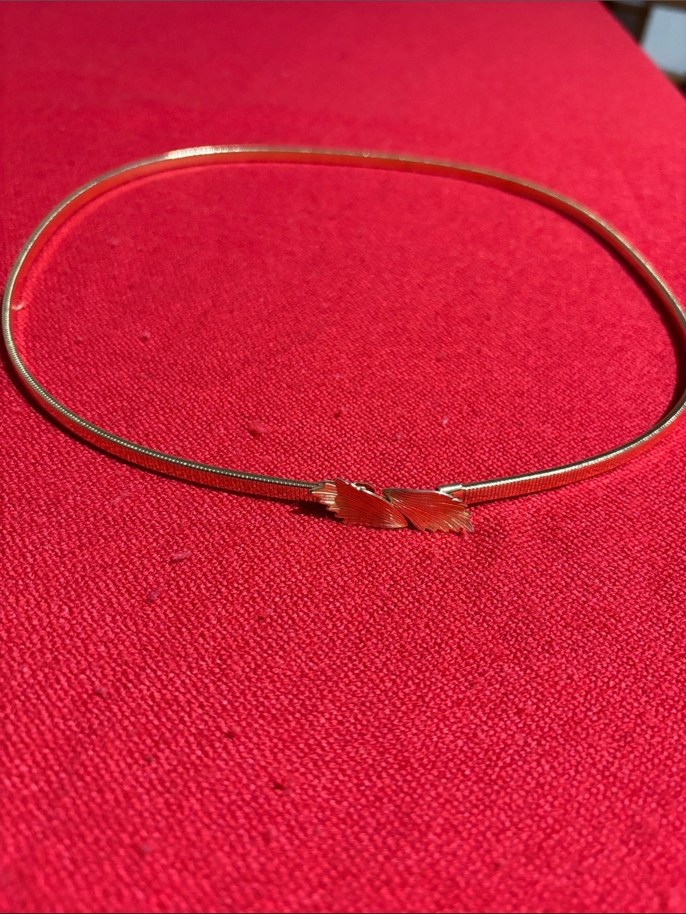 Vintage Gold Tone Leaf Belt Skinny Stretch 70s 80s women’s